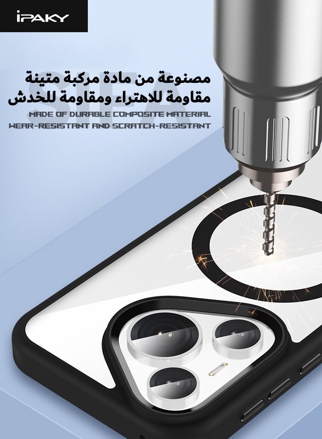 IPAKY Huawei Pura 70 Pro Case, Magnetic [Compatible with Magsafe] Composite Material Case Cover, Military Grade Anti-Drop Shockproof Case for Pura 70 Pro, Slim Anti-Fall Back Cover for Huawei Pura 70 Pro - Image 4