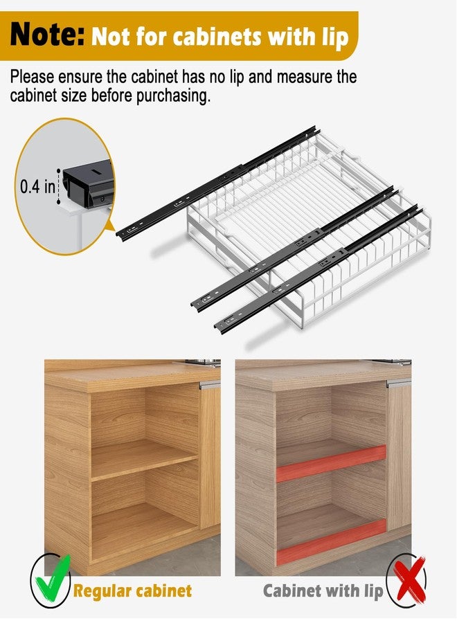 REALINN Pull Out Cabinet Organizer, Expandable Slide Out Drawers for Cabinet, White - Image 5