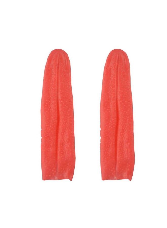 NUOBESTY 2 قطع لسان طويل دعامة لسان صناعي خدع مزاح سحرية أدوات تنكرية لمهرجان بيت الأشباح زينة حفلة رعب (أحمر) - Image 2