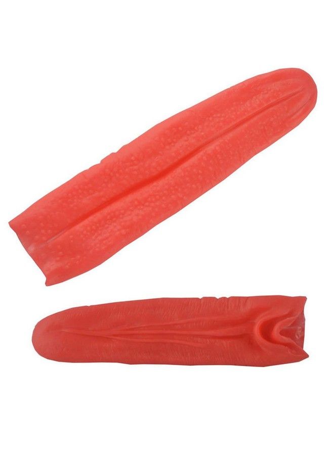 NUOBESTY 2 قطع لسان طويل دعامة لسان صناعي خدع مزاح سحرية أدوات تنكرية لمهرجان بيت الأشباح زينة حفلة رعب (أحمر) - Image 5