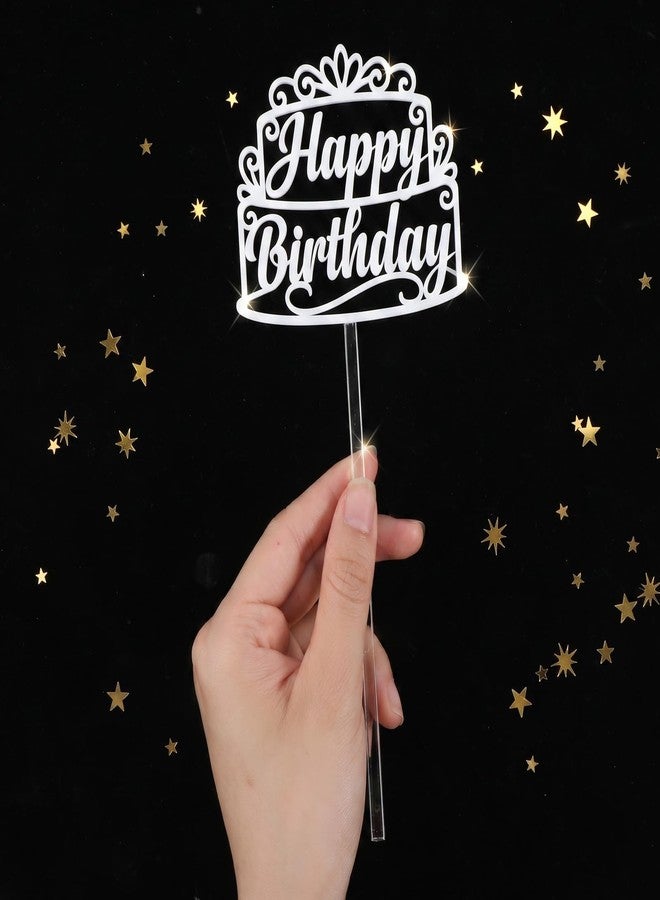 HaiFafafaing 100 Pcs Cake Topper Sticks - 6 Inch Clear Acrylic Cupcake Topper Sticks - Image 3