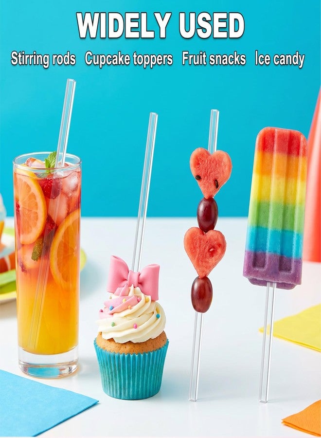 HaiFafafaing 100 Pcs Cake Topper Sticks - 6 Inch Clear Acrylic Cupcake Topper Sticks - Image 5