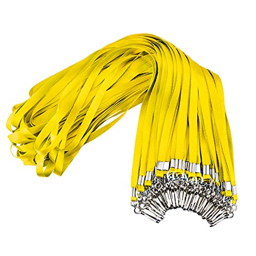Korty Yellow Lanyards Bulk 50 packs Lanyards for ID Badges,Lanyards with Swivel Hook Clips for Name Tag Lanyard ID Holder - Image 1