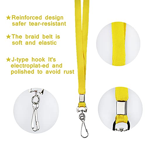 Korty Yellow Lanyards Bulk 50 packs Lanyards for ID Badges,Lanyards with Swivel Hook Clips for Name Tag Lanyard ID Holder - Image 4