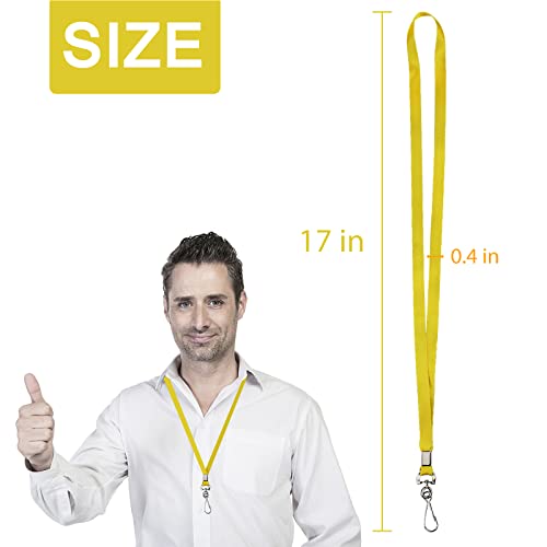 Korty Yellow Lanyards Bulk 50 packs Lanyards for ID Badges,Lanyards with Swivel Hook Clips for Name Tag Lanyard ID Holder - Image 2