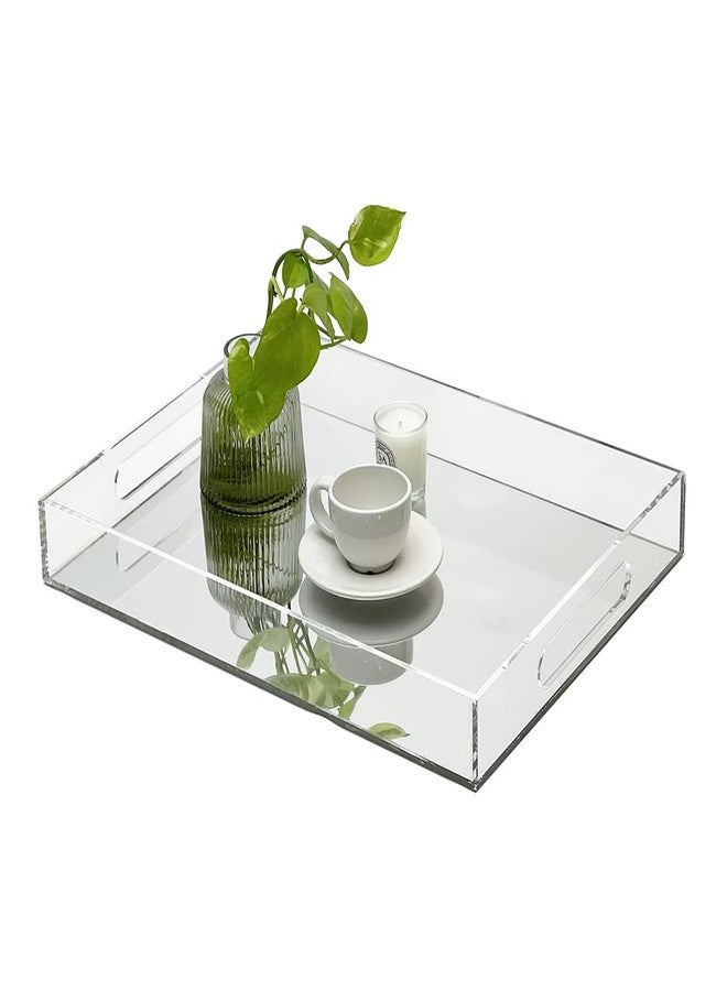 pbf PHOTO BOOTH FRAMES pbf Acrylic Serving Tray with Handles | Clear Acrylic Tray | Spill-Proof, Stackable 12x16 Mirrored Tray | Lucite Tray Organizer | Food, Cracker, Usherette, Bar Cart, Sandwich Tray for Parties - Image 3