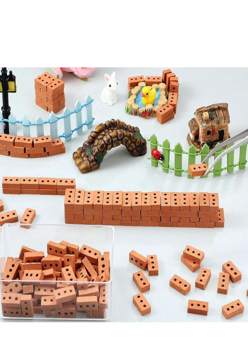 100 قطعة من الطوب المصغر، طوب صغير، مواد DIY، طوب مزيف واقعي، كتل صغيرة، مناسبة لبناء المنازل المصغرة، إكسسوارات حديقة دمى (طوب أحمر صغير بثلاث فتحات) - Image 2
