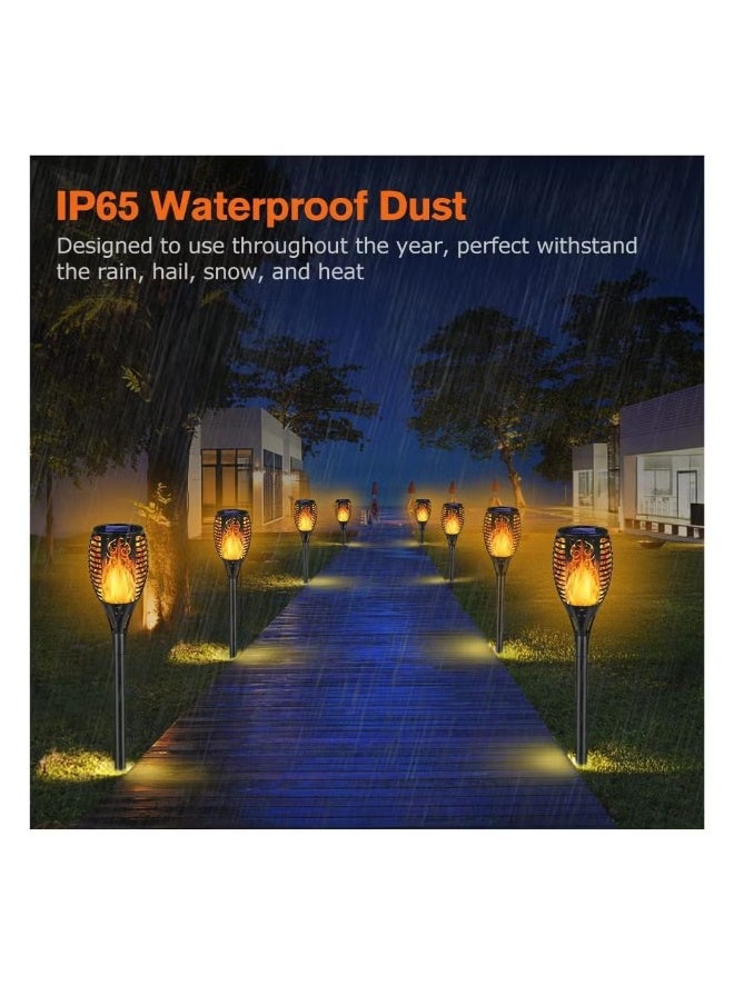 Generic Upgraded Solar Torch Lights Waterproof Flickering Flames Solar Lights Outdoor Landscape Decoration Lighting Dusk to Dawn Auto On Off Security Light for Garden Patio Deck Yard Driveway 4 Packs  - Image 3