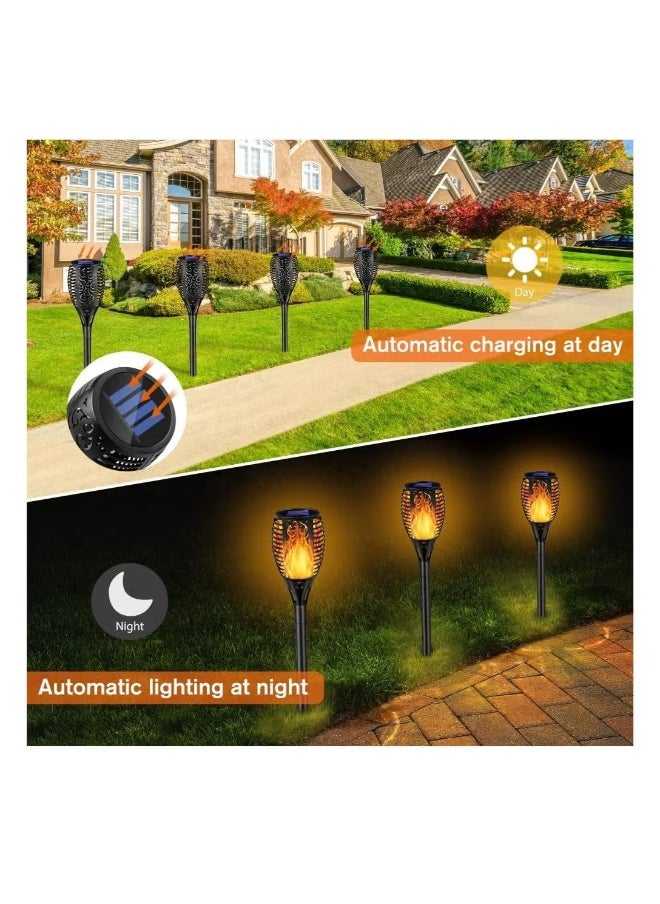 Generic Upgraded Solar Torch Lights Waterproof Flickering Flames Solar Lights Outdoor Landscape Decoration Lighting Dusk to Dawn Auto On Off Security Light for Garden Patio Deck Yard Driveway 4 Packs  - Image 4