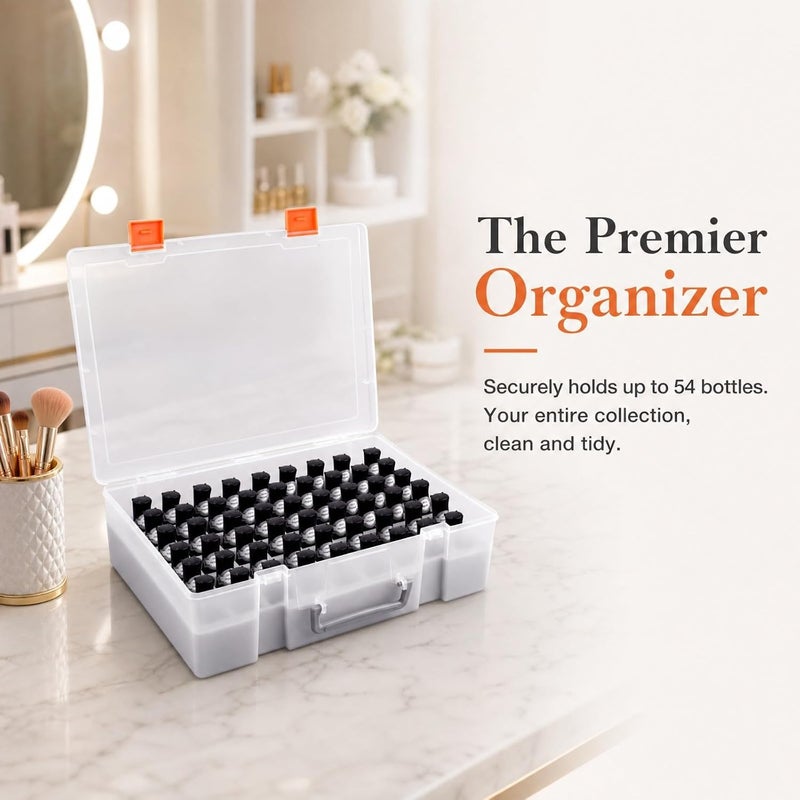 ALCYON Universal Nail Polish Holder & Organizer Contains 54 Bottles for Gellen, for Beetles, for Sally Hansen, for OPI, for Essie and Other Fingernail Polish (ONLY A CASE) - Image 4