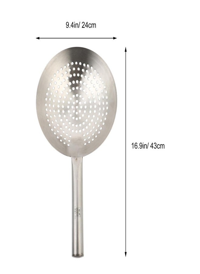 YARDWE Stainless Steel Skimmer Spoon Slotted Strainer Ladle Fine Mesh Wire Oil Filter Mandarin Colander Scoop for Kitchen Cooking (24CM) - Image 3