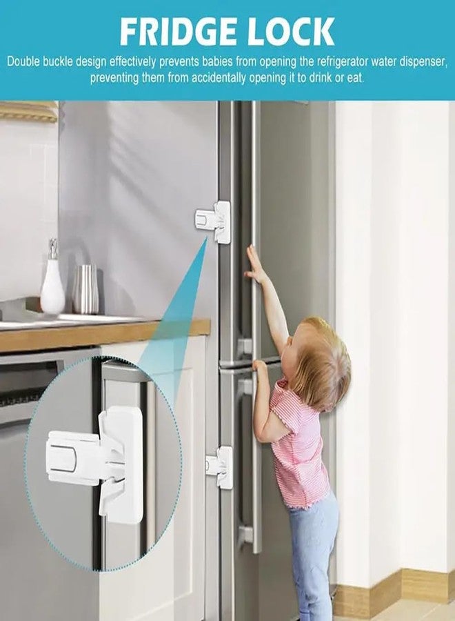 Evona Furniture Safety Lock for Baby & Toddler | Strong Adhesive Child Proof Lock for Drawer, Cabinet, Fridge & Cupboard | No Drill Baby Safety Product | White (Pack of 1) - Image 3