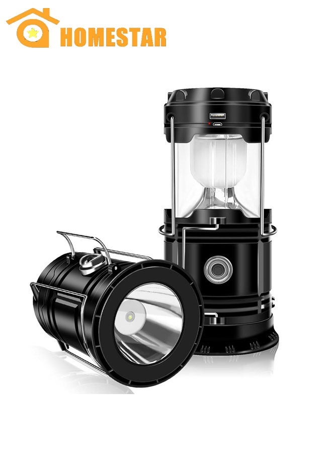 HOMESTAR Portable LED Camping Lantern, Lightweight, Waterproof, Solar USB Rechargeable, LED Flashlight Survival Kits for Outdoor, Home - Image 1