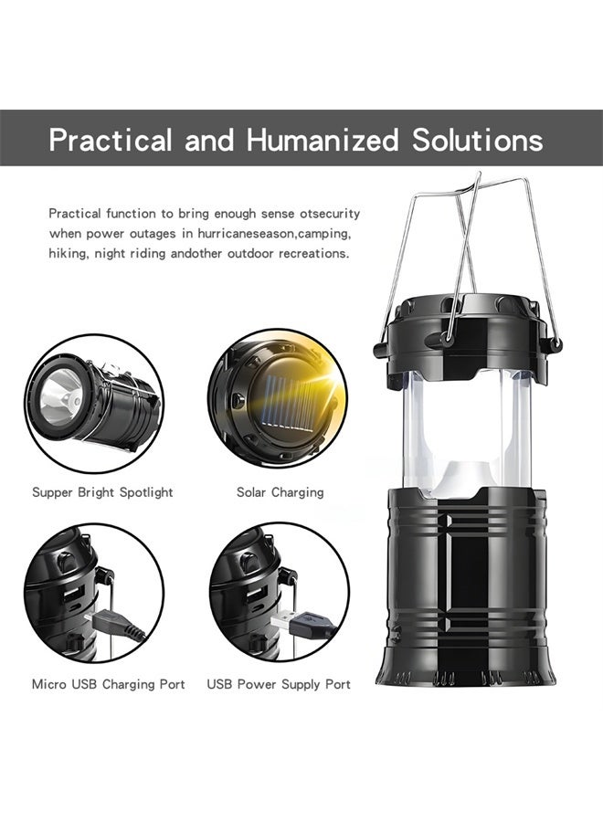 HOMESTAR Portable LED Camping Lantern, Lightweight, Waterproof, Solar USB Rechargeable, LED Flashlight Survival Kits for Outdoor, Home - Image 4