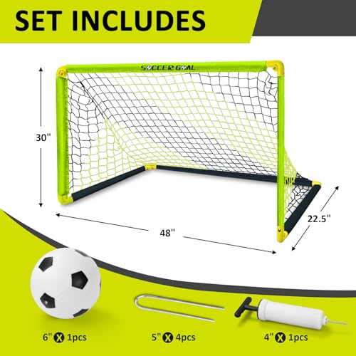 Eastgoing Portable Soccer Goal Set Backyard Indoor Outdoor Mini Soccer Net with Net Ball and PumpYouth Soccer Goal Sets - Image 3