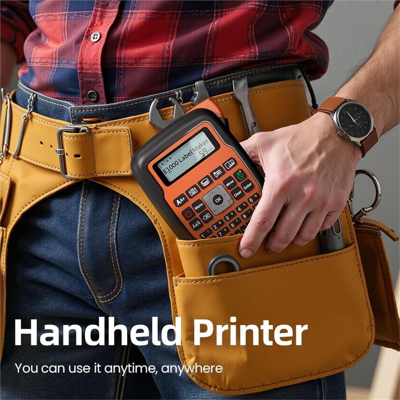 Handheld Industrial Label Printer, E1000 PRO Handheld Portable Label Printer Industrial Maker Compatible(Gray) - Image 4