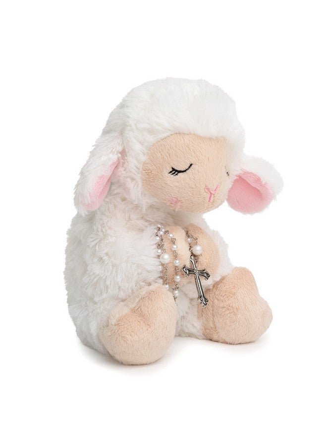 GANZ Blessed Plush Lamb with Rosary Set for First Communion, Christening, Baby Rosary Baptism Gifts for Girl, Catholic Baptism Gifts for Boys 8.5 inches - Image 4