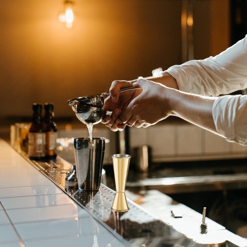 Briout Jigger for Bartending, Double Cocktail Jigger Japanese Premium 304 Food Grade Stainless Steel Jigger 2 OZ 1 OZ with Measurements Inside, Gold - Image 4