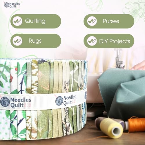 NEEDLES QUILT STUDIO Jelly Roll Fabrics for Quilting Clearance 40 Strip 2.5" x 44" | Cotton Strips Bundles – Perfect Quilting Fabric for Sewing, Precut Quilt Projects, and DIY Crafts (Summer Forest) - Image 5