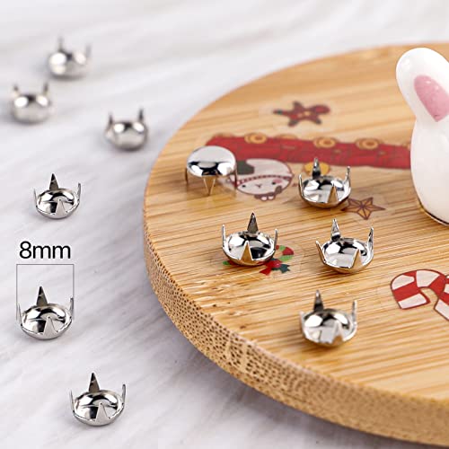 RUTICH 200pcs 8MM Antique Silver Round Dome Metal Studs Spots Nailheads Fastners… - Image 2