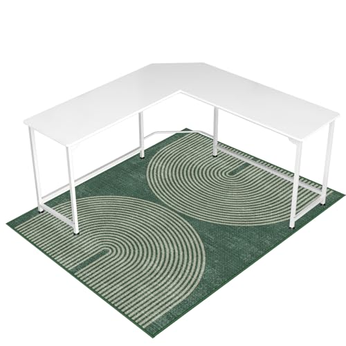 Lreedy Office Chair Mat for Hardwood FloorTile Floor48X 60 Heavy Duty Desk Chair Mat for Hard FloorsUnder Desk Rug for Rolling Computer ChairAnti SlipLow Pile Carpet FloorGeo Green - Image 1