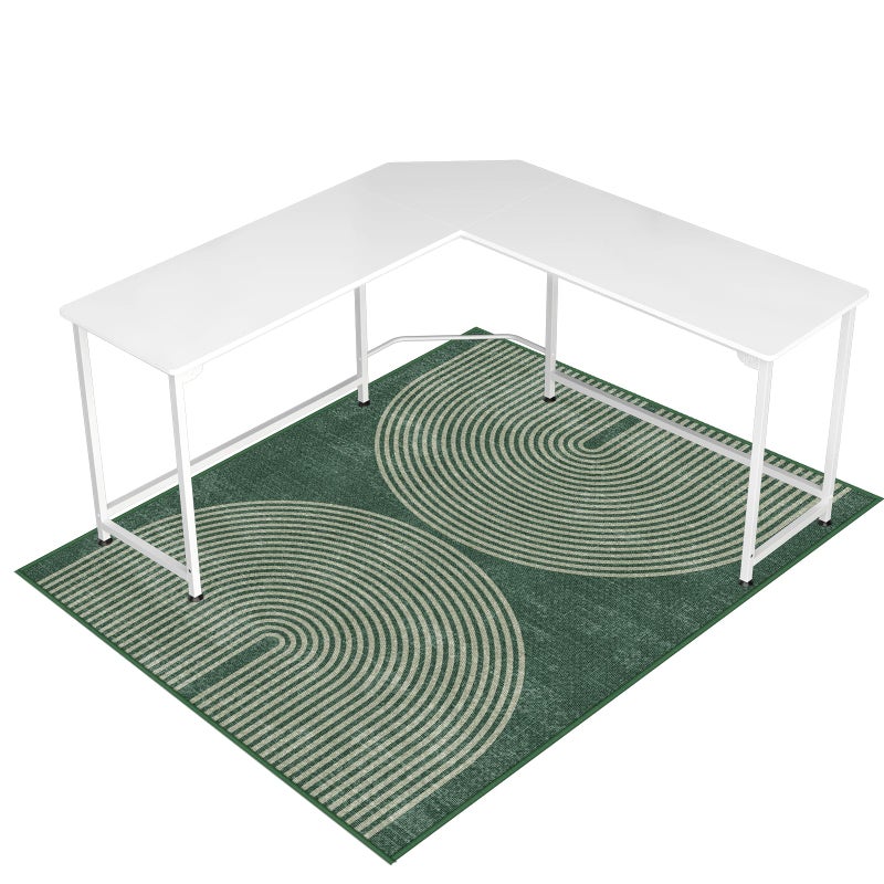 Lreedy Office Chair Mat for Hardwood FloorTile Floor48X 60 Heavy Duty Desk Chair Mat for Hard FloorsUnder Desk Rug for Rolling Computer ChairAnti SlipLow Pile Carpet FloorGeo Green - Image 2