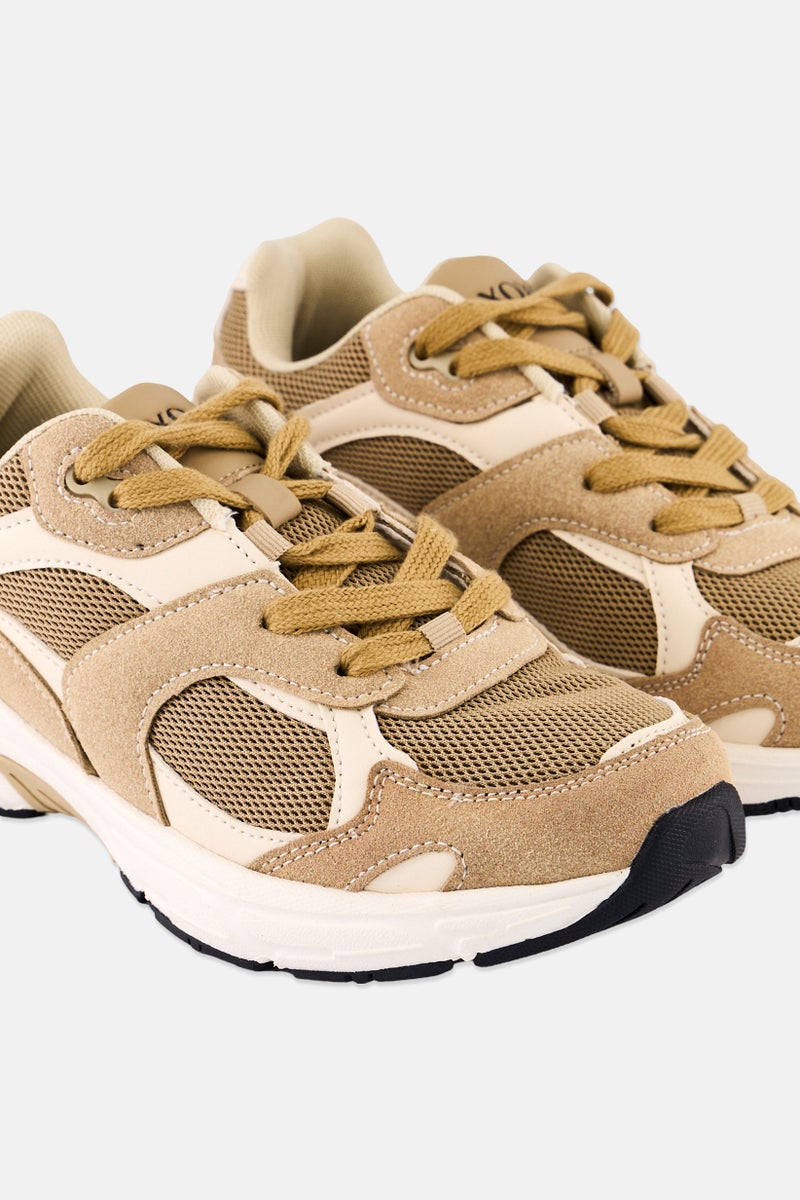 XOXO Women Lace Up Textile Casual Shoes, Khaki - Image 3