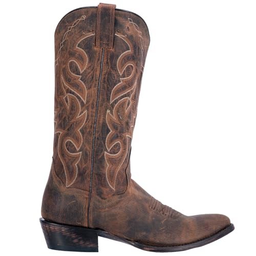 Dan Post Mens Renegade Embroidered Round Toe Casual Boots Mid Calf - Brown - Size 8.5 D - Image 1