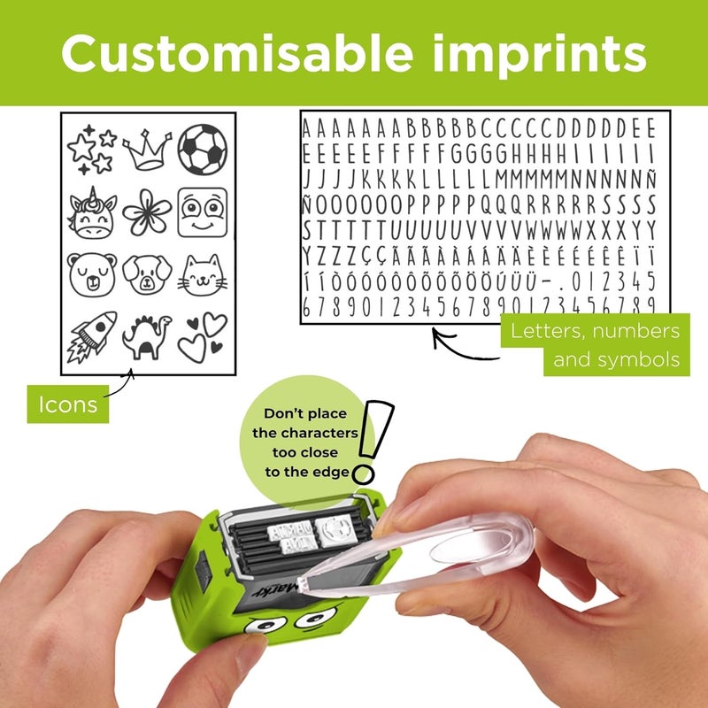 Colop - Marky Green Customizable Child-Friendly DIY Textile Stamp Kit - 1 Set - Image 4