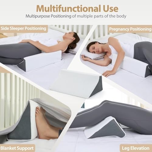 Touchutopia Wedge Pillow for Sleeping, Side Sleeper Body Back Positioners for Back Pain, Preventing Bedsores, After Surgery, Pregnancy Support, Ankle Support, Bed Wedge Pillow for Side Sleepers - Image 4