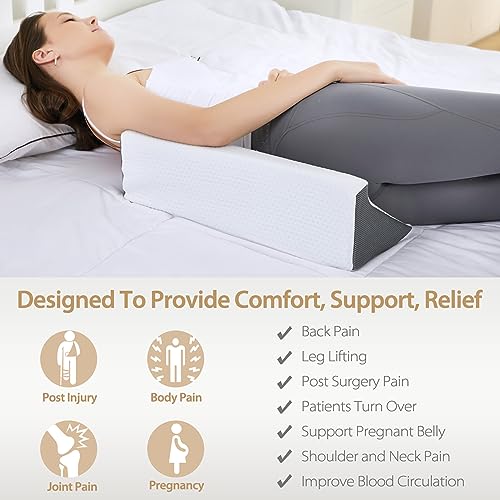 Touchutopia Wedge Pillow for Sleeping, Side Sleeper Body Back Positioners for Back Pain, Preventing Bedsores, After Surgery, Pregnancy Support, Ankle Support, Bed Wedge Pillow for Side Sleepers - Image 2