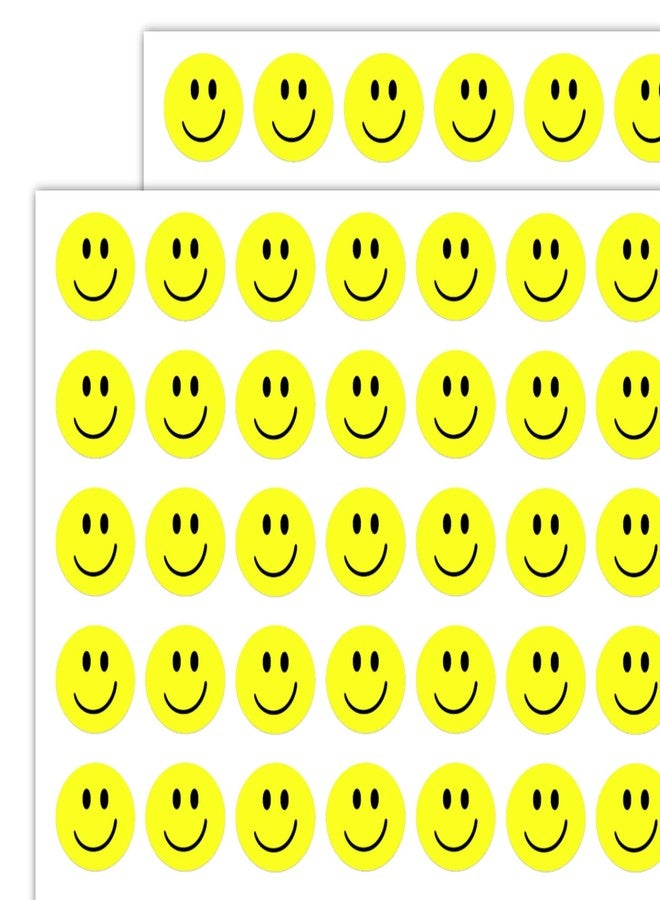 TownStix 2000 Pack - 0.5" Smiling Happy Smile Face Stickers, Yellow - Image 1