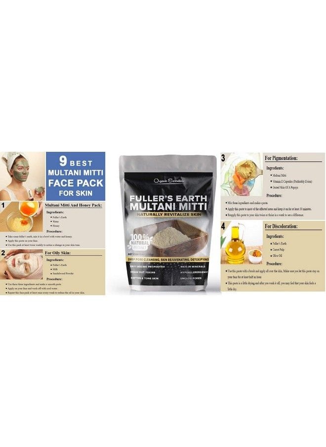 Organic Essentials - Multani Mitti Powder For Skinmultani Mitti For Face And Hair Pack 100% Pure Directly From Manufacturer 250 Grams Pack - Image 1