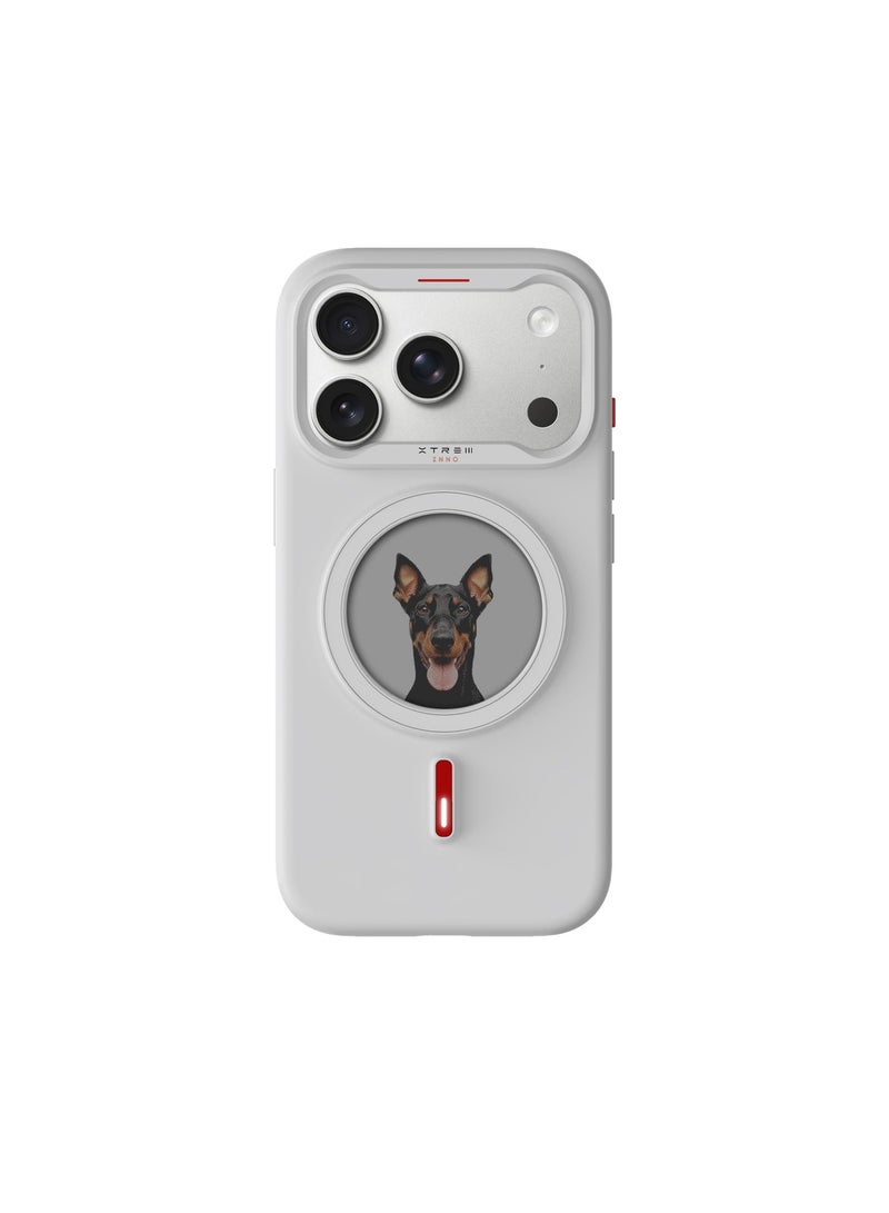 Xtrem iPhone 17 Pro Magnetic NFC E-Ink Display Case – MagSafe Compatible Customizable Screen Cover with Wireless Charging Support – Unique Smart Back Cover | Oeli Xtrem - White - Image 1