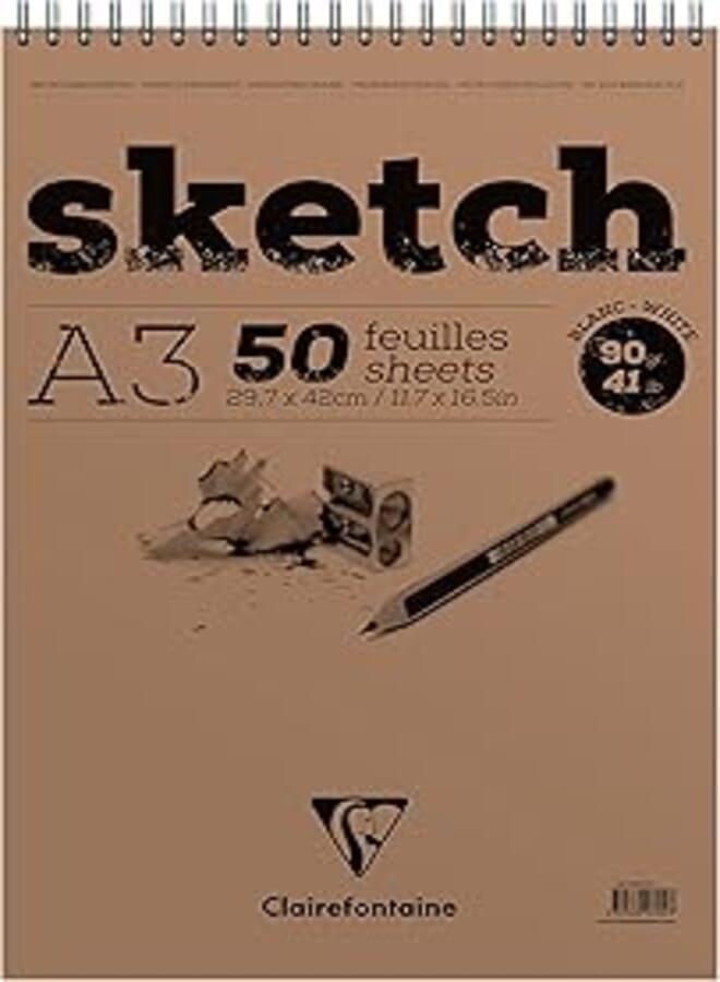 Clairefontaine sketch pad, a3, 50 sheets - 42 x 29.7 centimeters