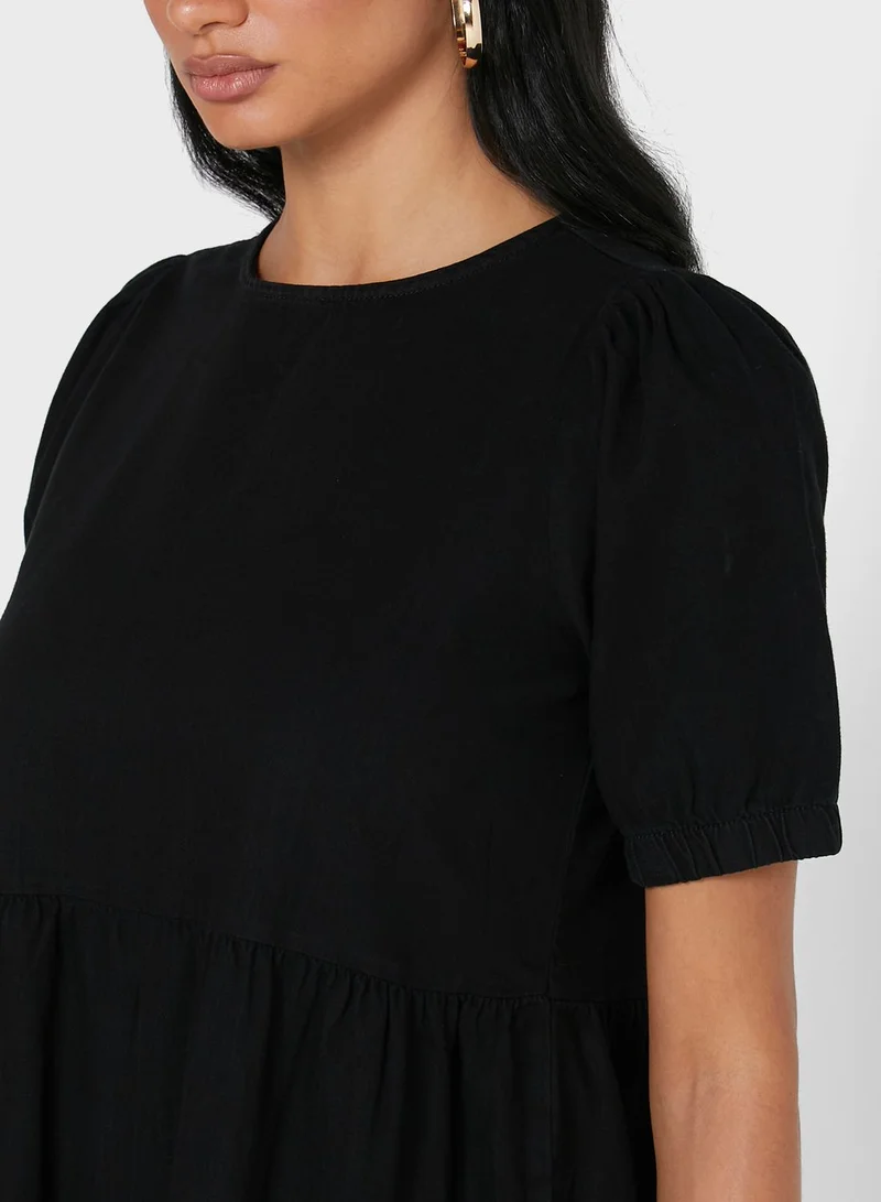 NOISY MAY Puff Sleeve Tiered Dress