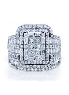 Luxury Exaggerated Ladies Diamond Wedding Ring Set F451 White Gold