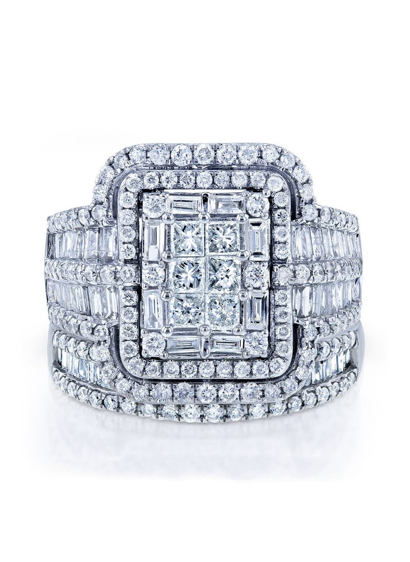 Generic - Luxury Exaggerated Ladies Diamond Wedding Ring Set F451 White Gold - Image 1