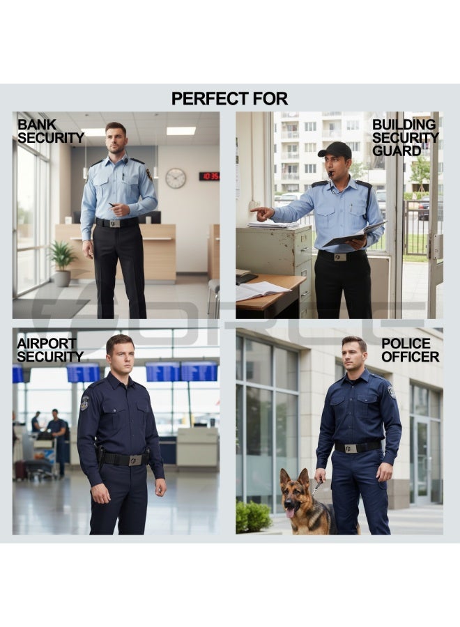 فورس حزام أمني للرجال والنساء – حزام ويب نايلون ثقيل مع إبزيم معدني رولر لوك – حزام تكتيكي قابل للتعديل لحراس الأمن، ضباط الشرطة، موظفي المطار، السفر، المشي الجبلي والجولف - Image 2