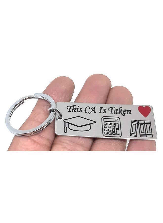 Aura This CA is Taken Romantic Valentine Gift Key Chain for Fiancee Men Women Boys Girls Boyfriend Girlfriend Wife Husband CA Chartered Accountant Gift Silver Key Chain - Image 3