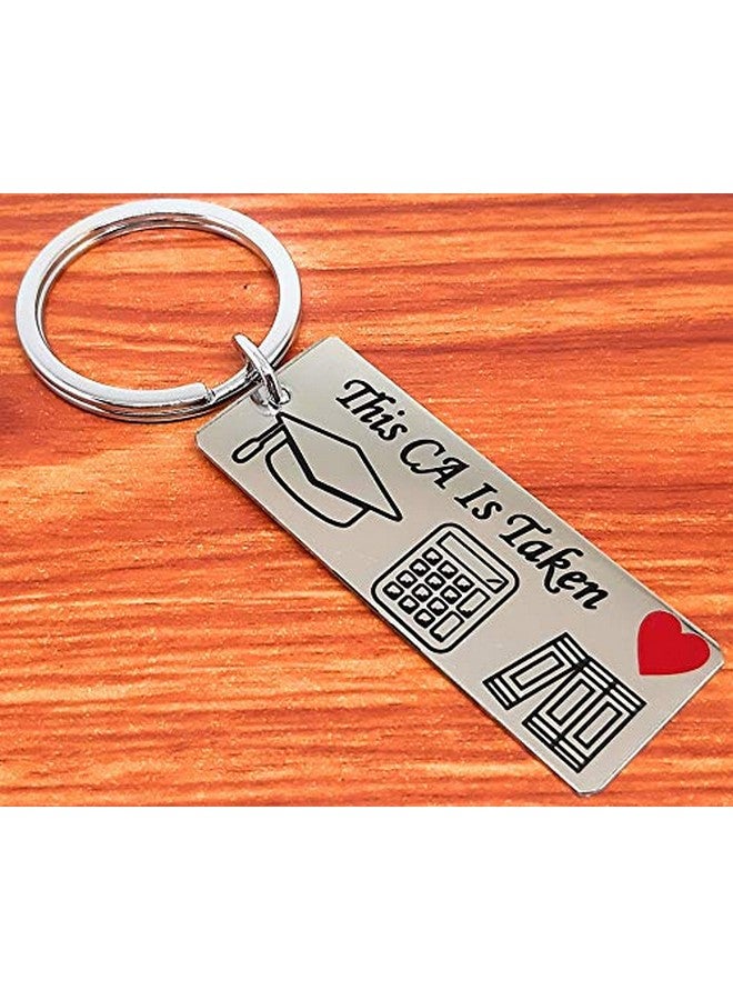 Aura This CA is Taken Romantic Valentine Gift Key Chain for Fiancee Men Women Boys Girls Boyfriend Girlfriend Wife Husband CA Chartered Accountant Gift Silver Key Chain - Image 4