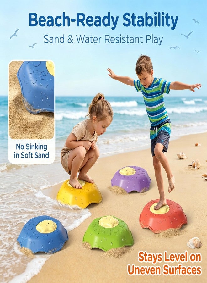 TGHIJKK 5-Pack Sensory Stepping Stones for Kids: Capacity Anti-Slip Textured Tread with Sound Feedback - Stackable for Indoor Outdoor Toys - Toddlers Children 2-8 Years Balance Training Sensory Development - Image 4