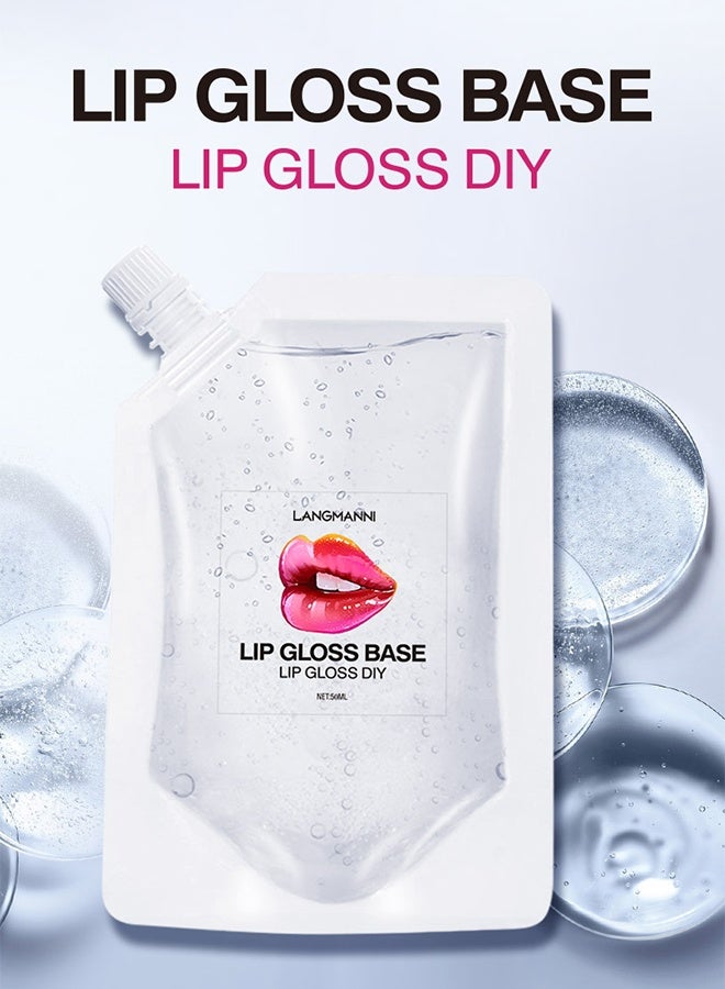 LANGMANNI DIY Lip Gloss Base, Lip Gloss Base Oil Material Lip Makeup Primers, Primer for DIY Handmade Lip Balms Lip Gloss, Moisturizing Transparent Basic Gel - 50ML (Clear) - Image 2