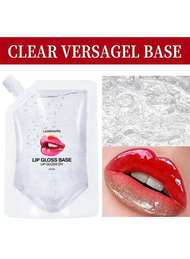 LANGMANNI DIY Lip Gloss Base, Lip Gloss Base Oil Material Lip Makeup Primers, Primer for DIY Handmade Lip Balms Lip Gloss, Moisturizing Transparent Basic Gel - 50ML (Clear) - Image 3