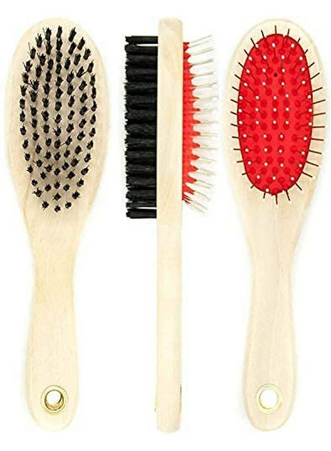 2 In 1 Wooden Dog Brush - Double Sided Pet Hair Remover Brush For Dogs & Cats - Image 4
