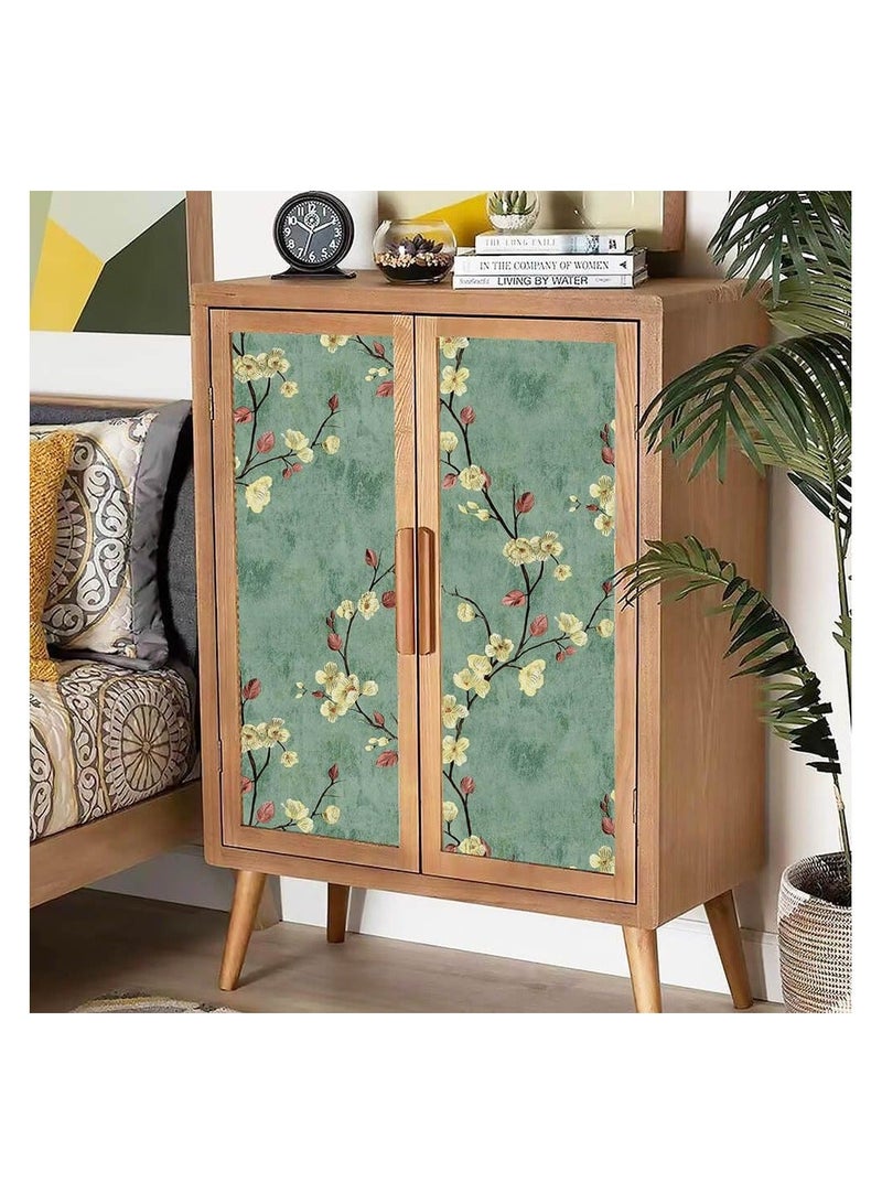 Floral Peel and Stick Wallpaper Flower Tree Contact Paper Self Adhesive Removable Modern Green Wall Decorative Covering Countertop Vinyl Film Roll(3M*0.53CM) - Image 4