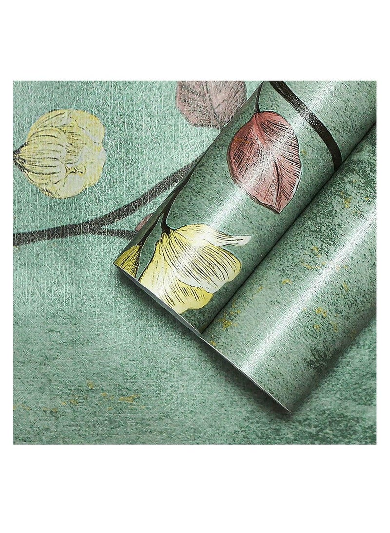 Floral Peel and Stick Wallpaper Flower Tree Contact Paper Self Adhesive Removable Modern Green Wall Decorative Covering Countertop Vinyl Film Roll(3M*0.53CM) - Image 2