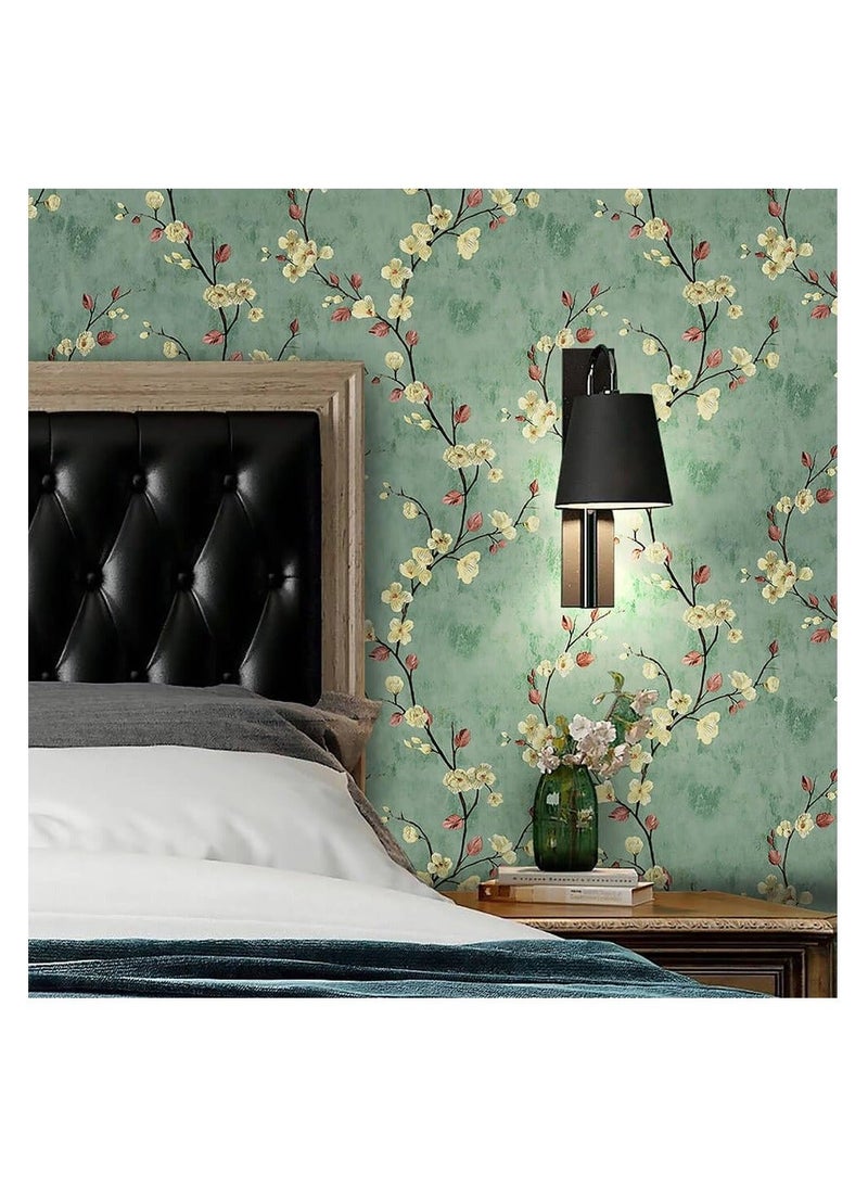 Floral Peel and Stick Wallpaper Flower Tree Contact Paper Self Adhesive Removable Modern Green Wall Decorative Covering Countertop Vinyl Film Roll(3M*0.53CM) - Image 3
