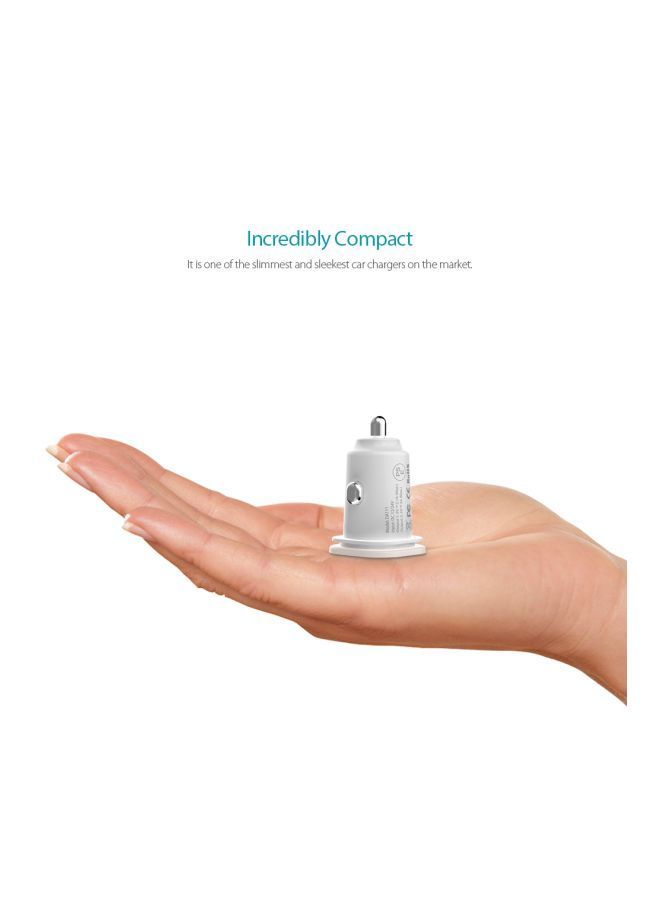 NIBEMINENT Dual Port Type-C Car Charger White  - Image 4