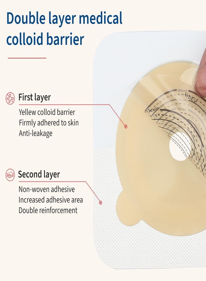 DERAYMI 10 Pack Skin Barriers for Two Piece Colostomy Bags, Ostomy Barrier with Non-Woven Border, Cut-to-Fit, 60mm Max - Image 3